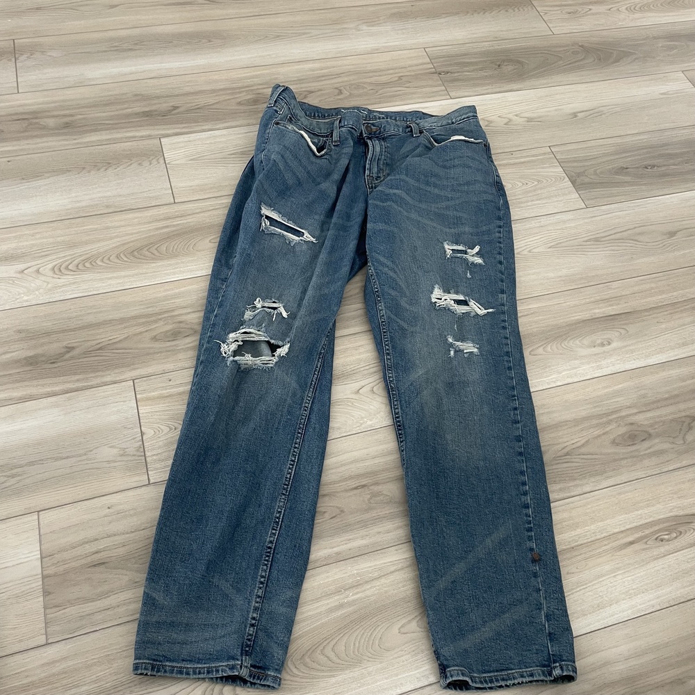 Old Navy Men’s Blue Distressed Relaxed Tapered Jeans Size 40x34